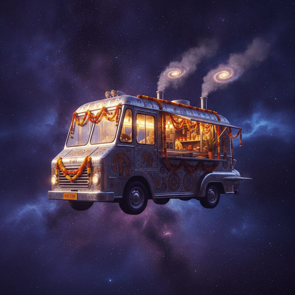 Astronaut Food Truck in Space